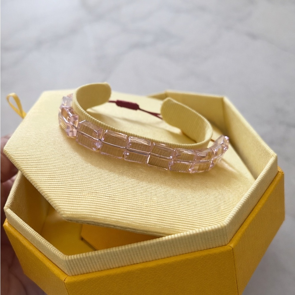 Swarovski Flower Bracelet Pink Crystal Adjustable Rose Gold Tone NIB - Picture 5 of 6